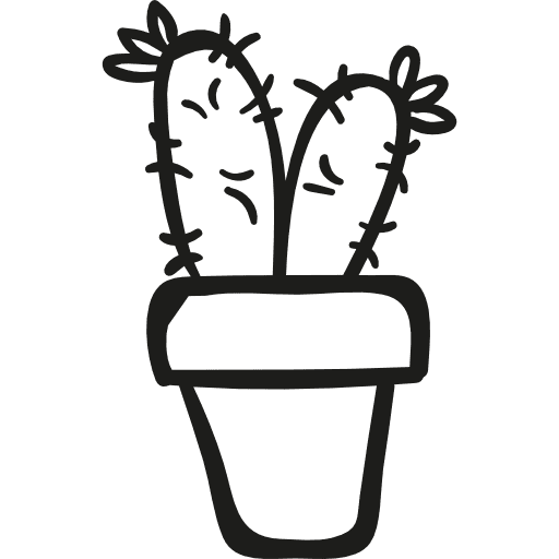 Two cactus plant in a pot plant desert pot icon