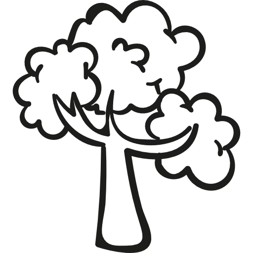 Woods tree forest nature gardening icon