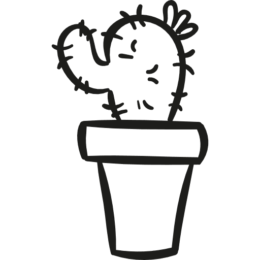 Gardening cactus in a pot pot desert garden icon