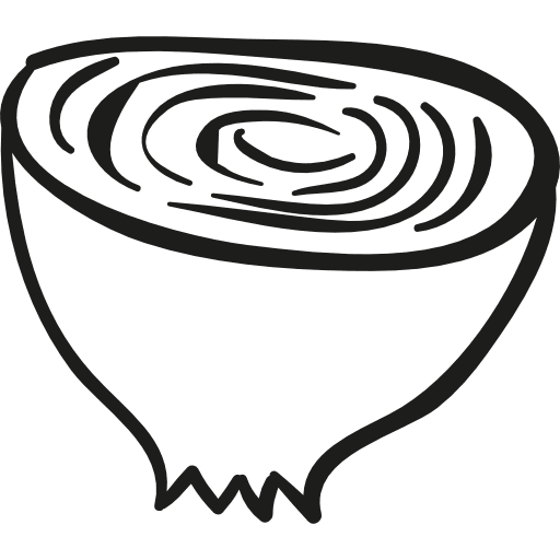 Half an onion onion vegetable food icon