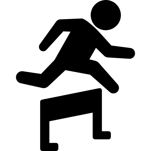 Hurdle race difficulties jumping racer icon