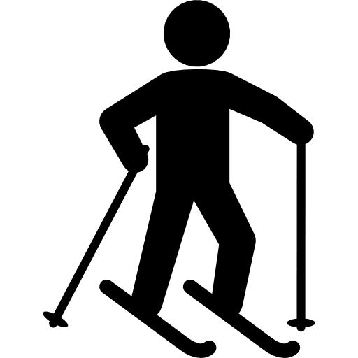 Skiing man snow winter sports icon