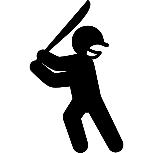 Cricket player sports helmet player icon