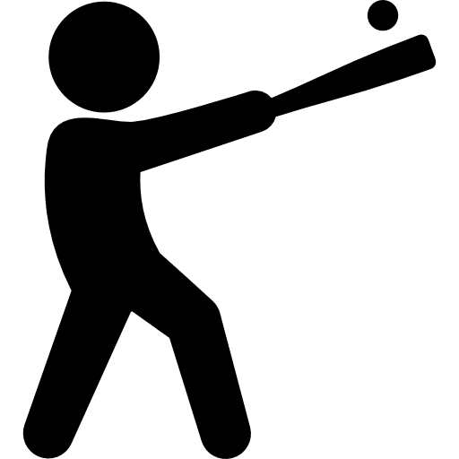 Playing baseball bat ball battering icon