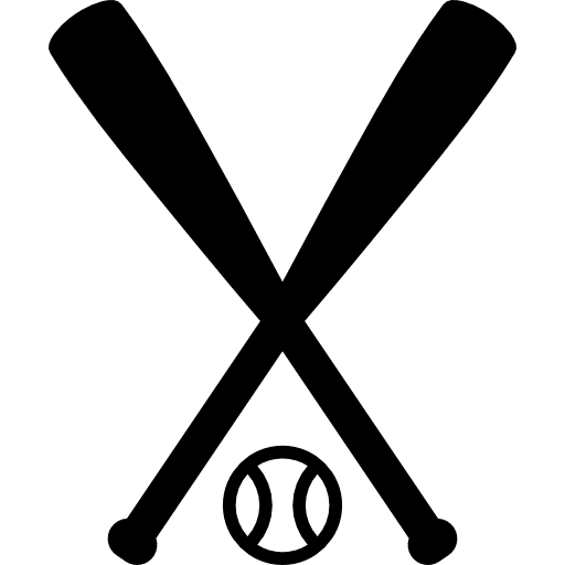 Baseball bats and ball crossed baseball sports icon