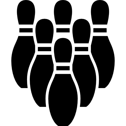 Bowling pins alley sports sport icon