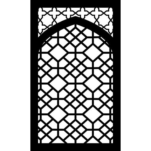 Window arabic buildings frame icon