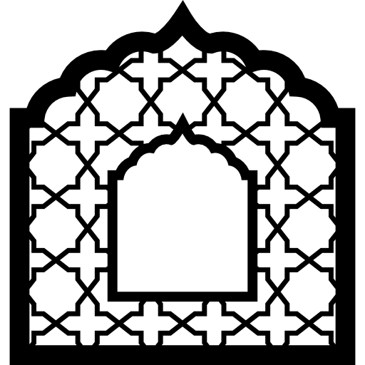Window frame arabic buildings icon