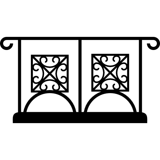 Balcony bars decorative buildings icon