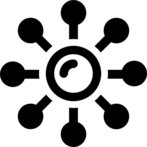 Networking scheme multimedia circles icon