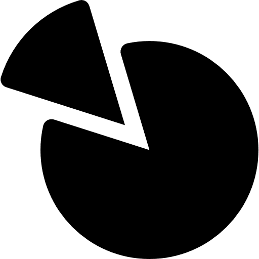 Pie chart fraction finances market share icon