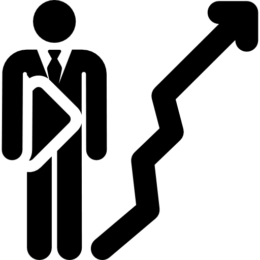 Statistics worker stick man humanpictos icon