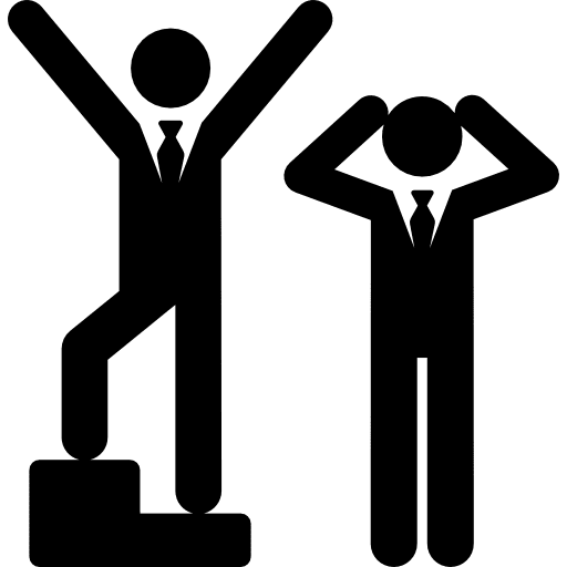 Success podium humanpictos stick man icon