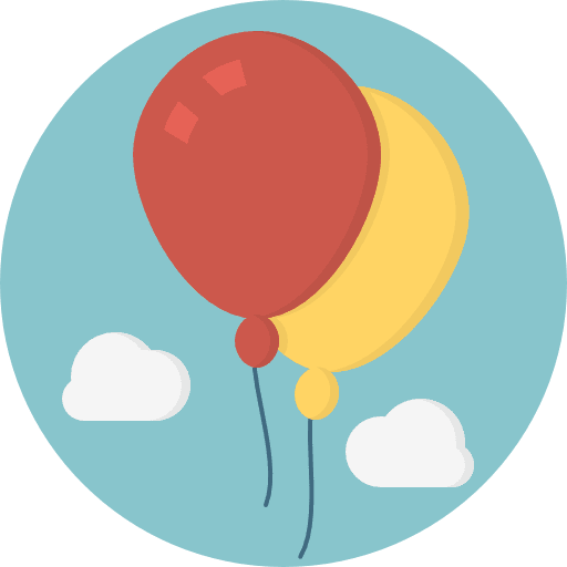 Ballons children birthday and party decoration icon