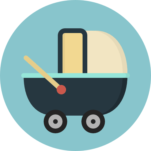 Buggy pushchair childhood stroller icon
