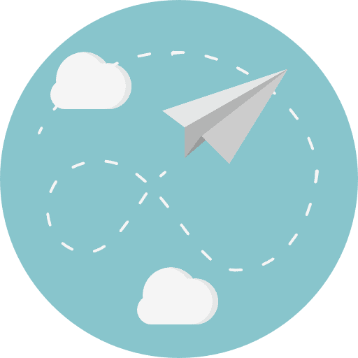 Paper plane childhood message origami icon