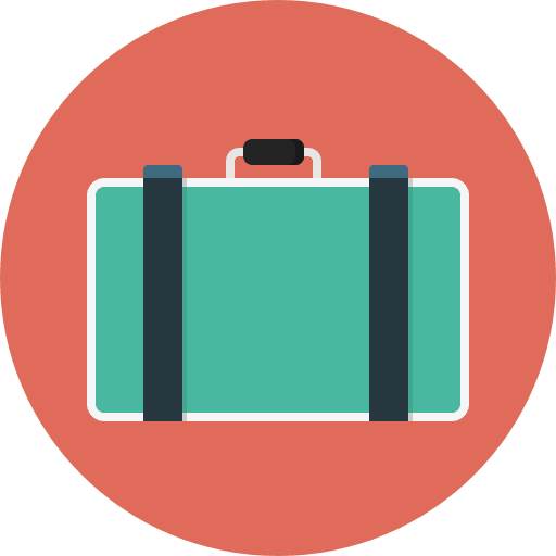 Suitcase travel business briefcase icon