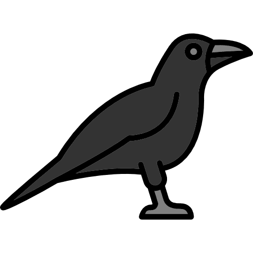 Raven halloween horror animals icon