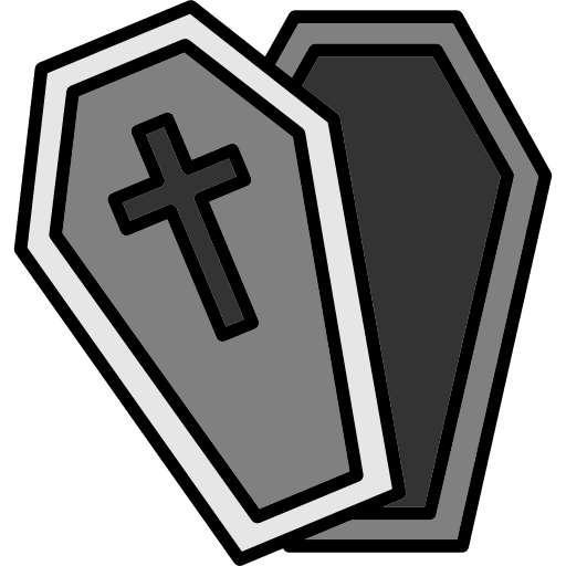 Coffin fear spooky scary icon
