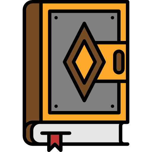 Spellbook fantasy library halloween icon