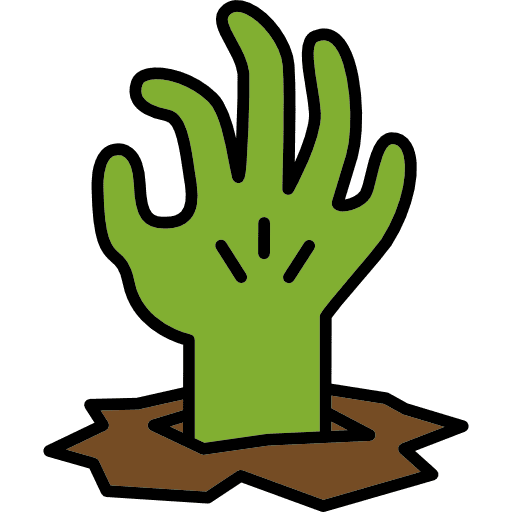 Zombie fear scary spooky icon