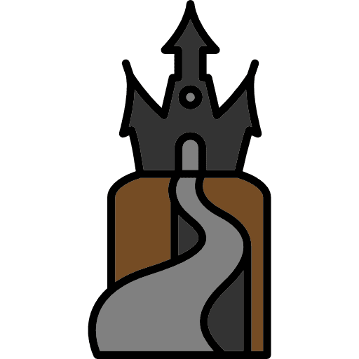Castle fear spooky scary icon