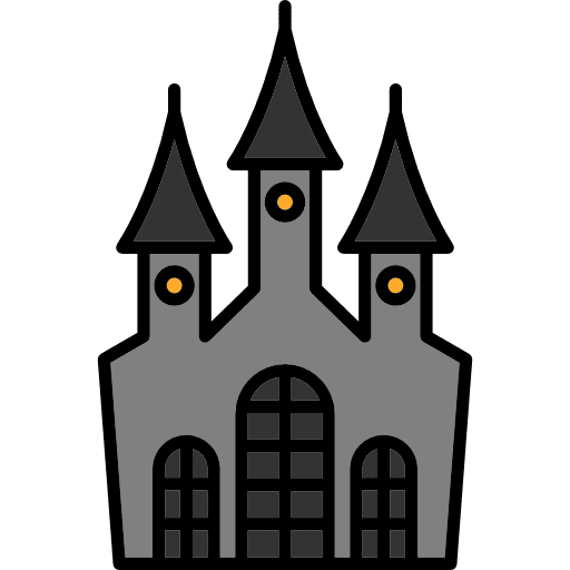 Castle spooky horror castle icon