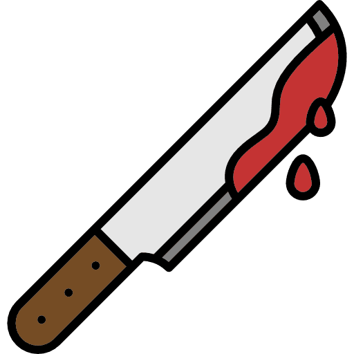 Knife scary fear blood icon