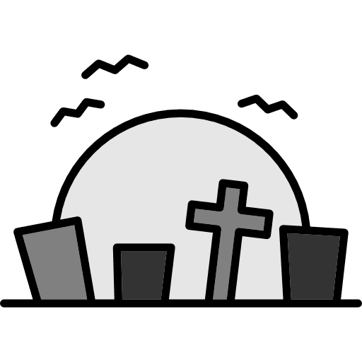 Graveyard rip scary halloween icon