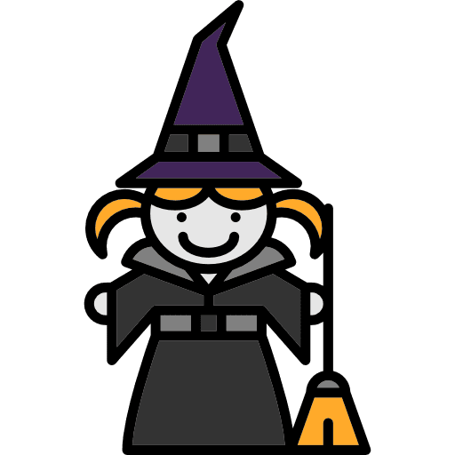 Witch frightening spooky fright icon