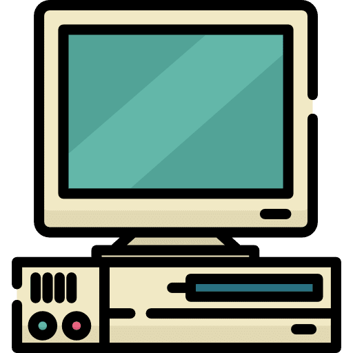 Computer electronics vintage computer screen icon