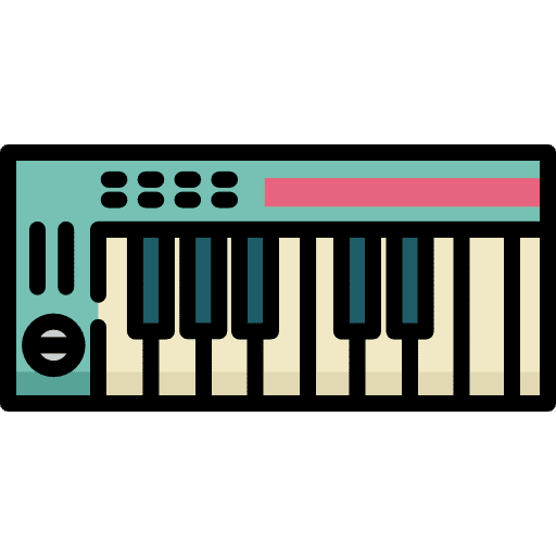 Piano keyboard organs synthesizers icon