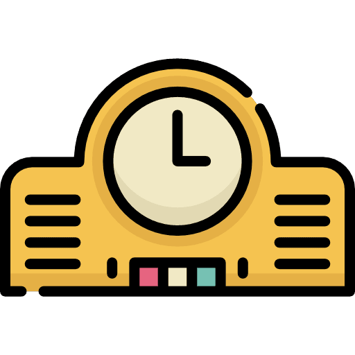 Table clock time and date hour time icon