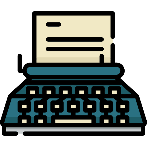 Typewriter writing tool typewriter sheet icon