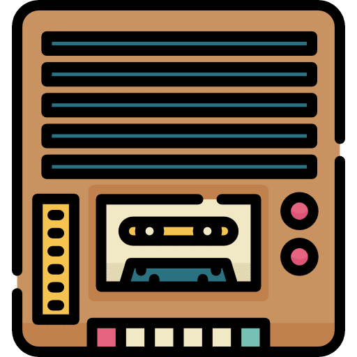 Cassette recorder music and multimedia electronics tape deck icon