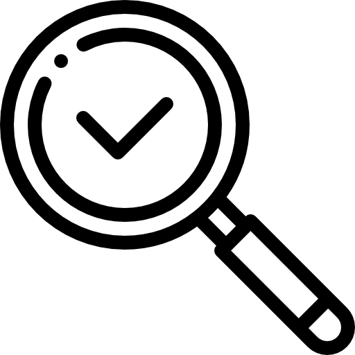 Check magnifier done check icon