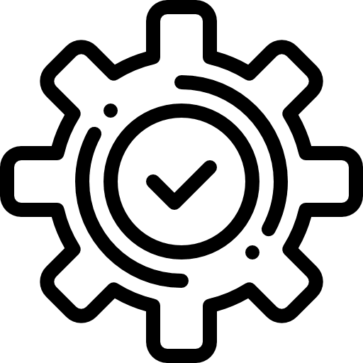 Testing business and finance cogwheel settings icon