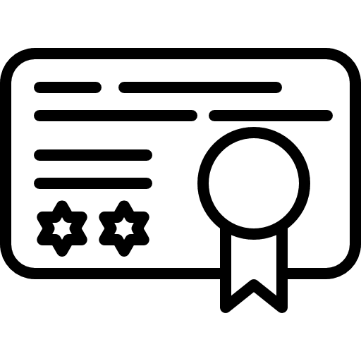 Award files and folders diploma certification icon