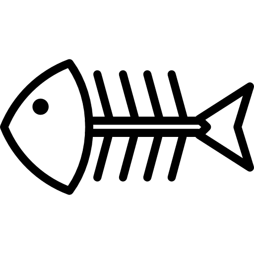 Fishbone fish trash fishbones icon