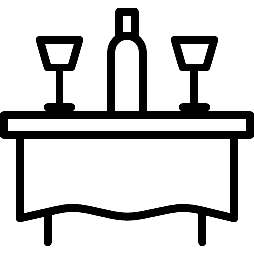 Dinner table table furniture glass icon