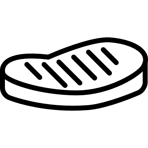 Steak food and restaurant barbecue steak icon