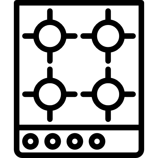 Burner cooking food and restaurant burner icon