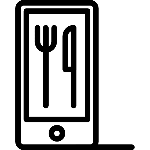Smartphone mobile phone knife fork icon