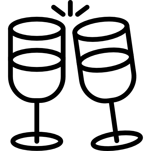 Champagne glasses party toast icon