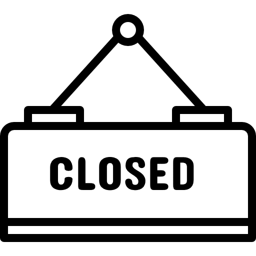 Closed closed store sign icon