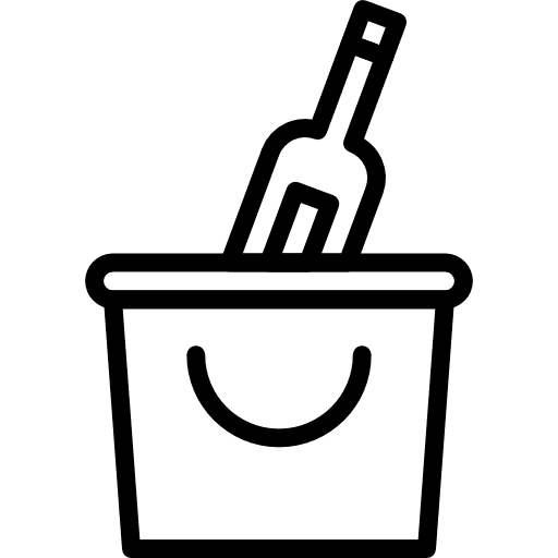 Wine romantic bucket drink icon