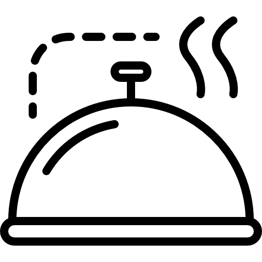 Dinner lunch hot food serving dish icon