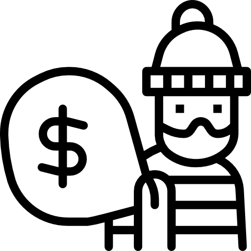 Robbery wellness robbery dollar icon