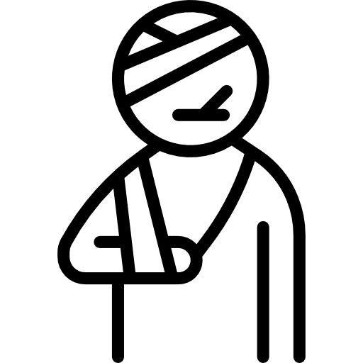 Wounded insurance people compensation icon