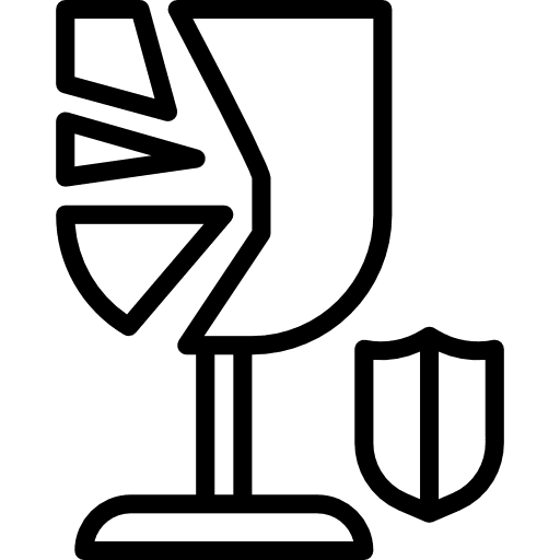 Broken glass shipping and delivery security glass icon